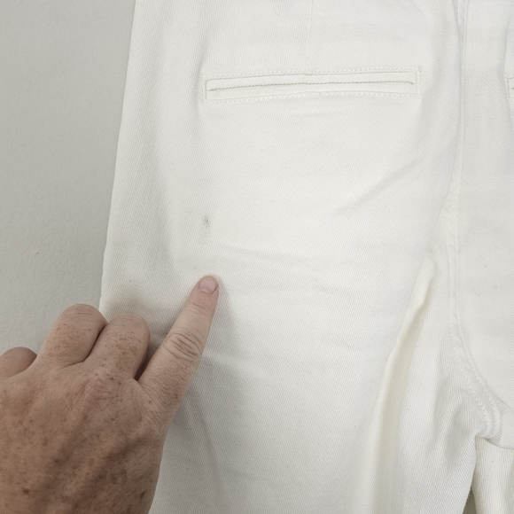 NWT Seafarer Anthropologie White Denim Pants Size 25 Ammiraglio FLAW - Picture 9 of 11
